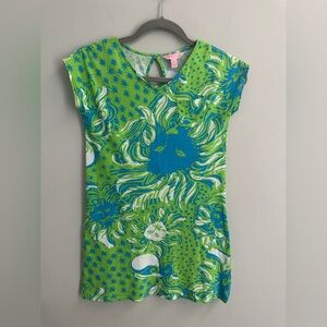 Lilly pulitzer Green & Blue Girl T-Shirt Dress size large